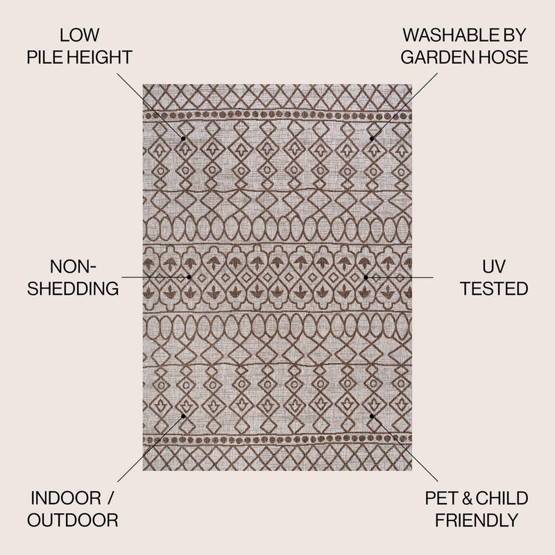 Kafel Tribal Bohemian Indoor/outdoor Area Rug