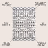 Kafel Tribal Bohemian Indoor/outdoor Area Rug