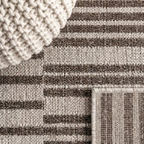 Sukie Modern Offset Stripe Indoor/outdoor Area Rug Beige/Brown / Runner / 2'2" X 8' – DETAIL