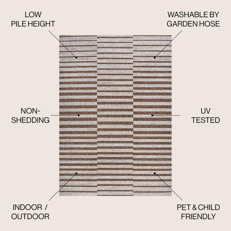 Sukie Modern Offset Stripe Indoor/outdoor Area Rug