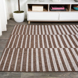 Sukie Modern Offset Stripe Indoor/outdoor Area Rug