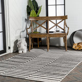 Sukie Modern Offset Stripe Indoor/outdoor Area Rug