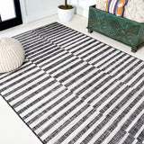 Sukie Modern Offset Stripe Indoor/outdoor Area Rug