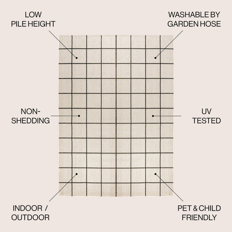 Grid Modern Squares Indoor/outdoor Area Rug