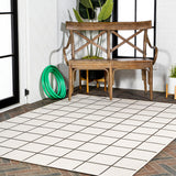 Grid Modern Squares Indoor/outdoor Area Rug