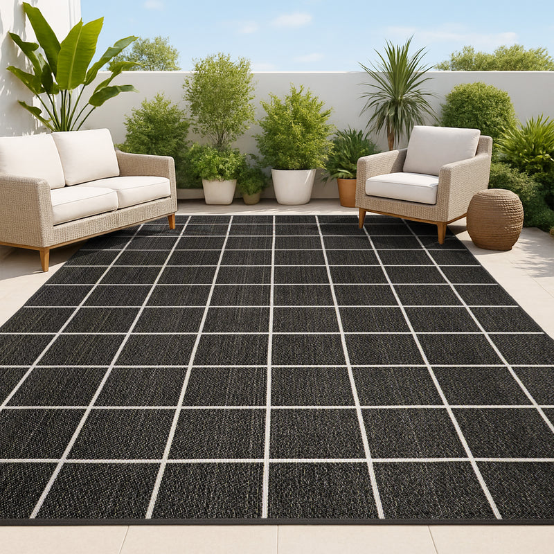 Grid Modern Squares Indoor/outdoor Area Rug