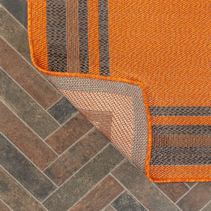 James Modern Border Stripe Indoor/outdoor Area Rug