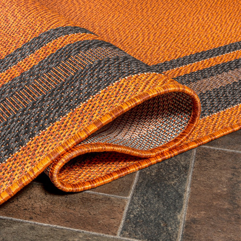 James Modern Border Stripe Indoor/outdoor Area Rug