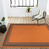 James Modern Border Stripe Indoor/outdoor Area Rug