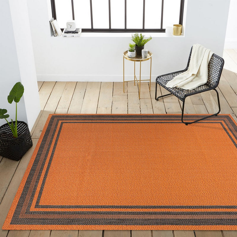 James Modern Border Stripe Indoor/outdoor Area Rug