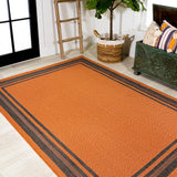 James Modern Border Stripe Indoor/outdoor Area Rug