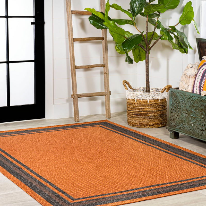 James Modern Border Stripe Indoor/outdoor Area Rug
