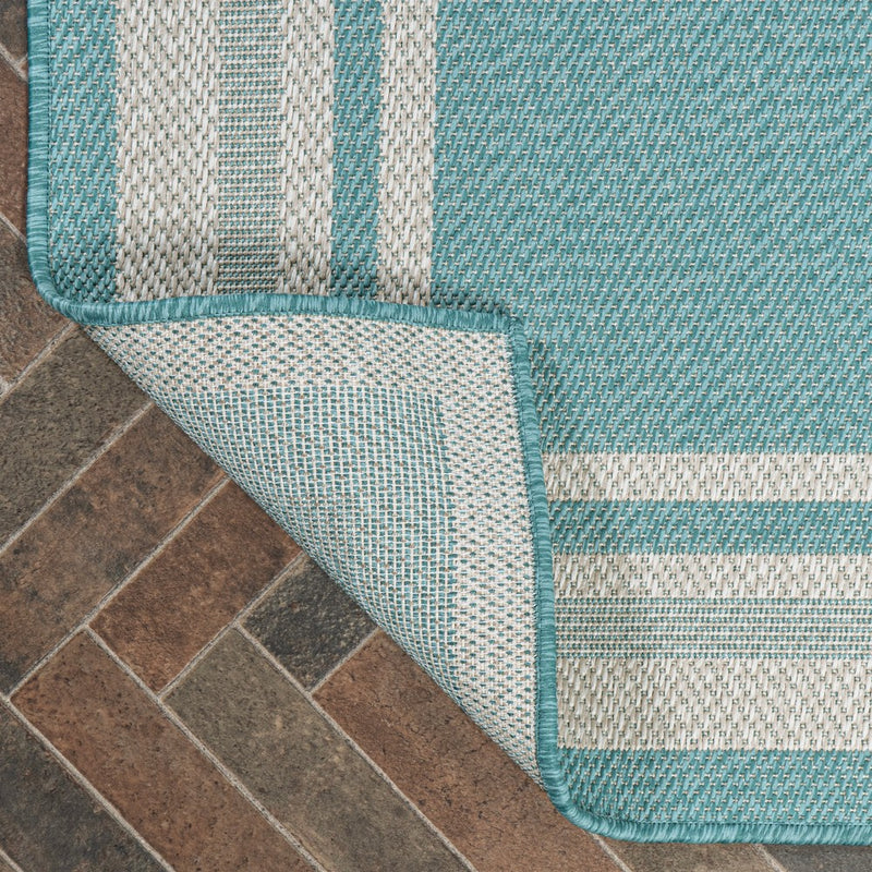 James Modern Border Stripe Indoor/outdoor Area Rug