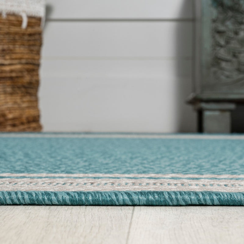 James Modern Border Stripe Indoor/outdoor Area Rug