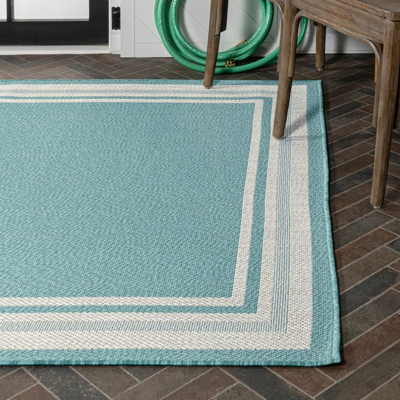James Modern Border Stripe Indoor/outdoor Area Rug