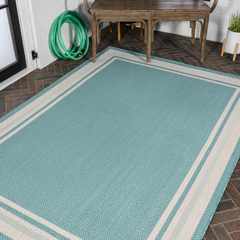 James Modern Border Stripe Indoor/outdoor Area Rug