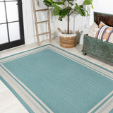 James Modern Border Stripe Indoor/outdoor Area Rug