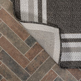 James Modern Border Stripe Indoor/outdoor Area Rug