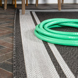 James Modern Border Stripe Indoor/outdoor Area Rug