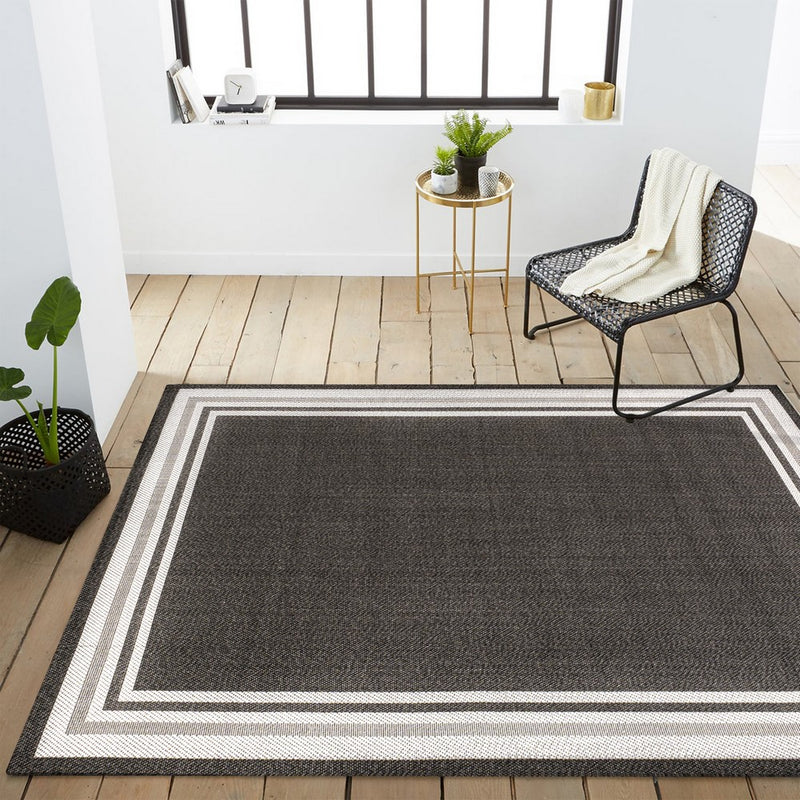 James Modern Border Stripe Indoor/outdoor Area Rug