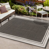 James Modern Border Stripe Indoor/outdoor Area Rug