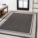 James Modern Border Stripe Indoor/outdoor Area Rug