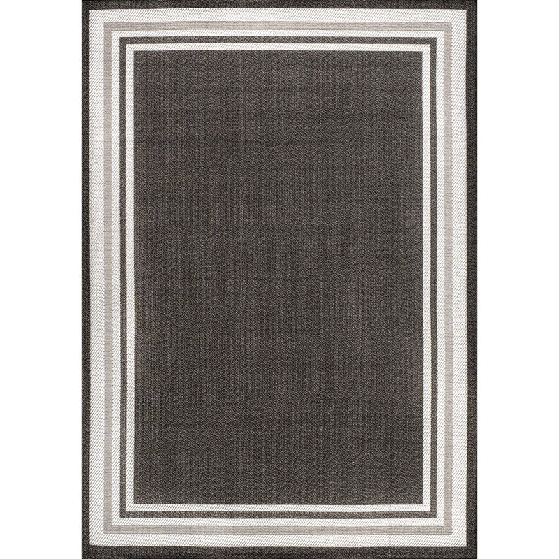 James Modern Border Stripe Indoor/outdoor Area Rug