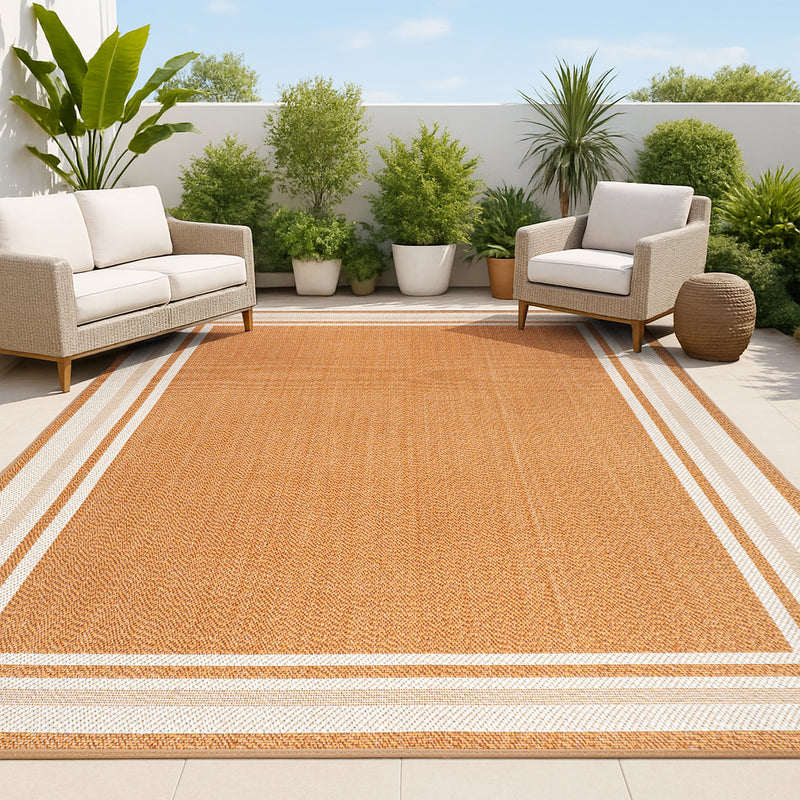 James Modern Border Stripe Indoor/outdoor Area Rug