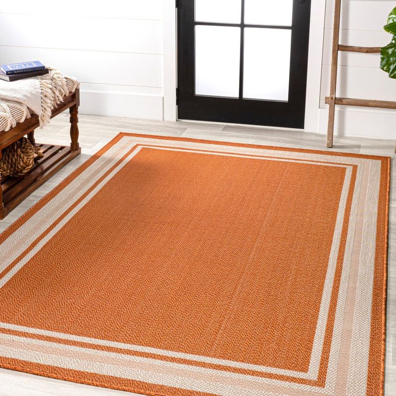 James Modern Border Stripe Indoor/outdoor Area Rug