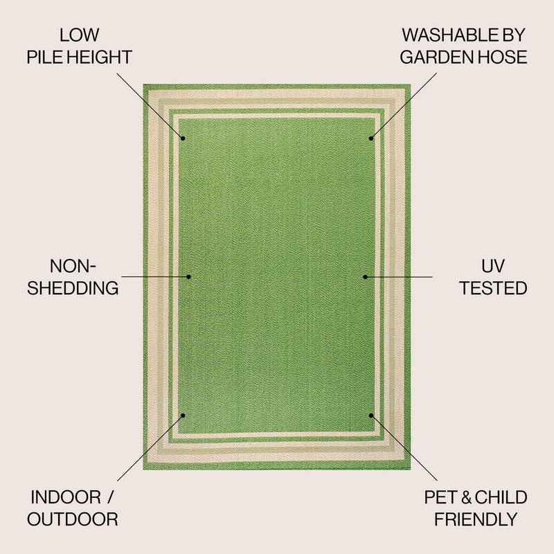 James Modern Border Stripe Indoor/outdoor Area Rug