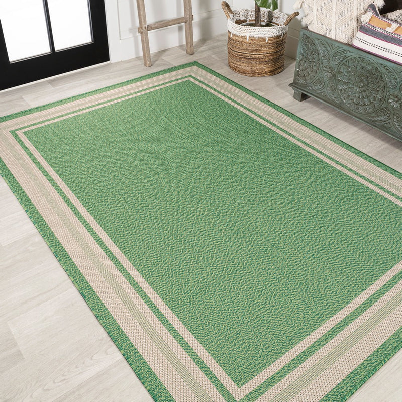 James Modern Border Stripe Indoor/outdoor Area Rug