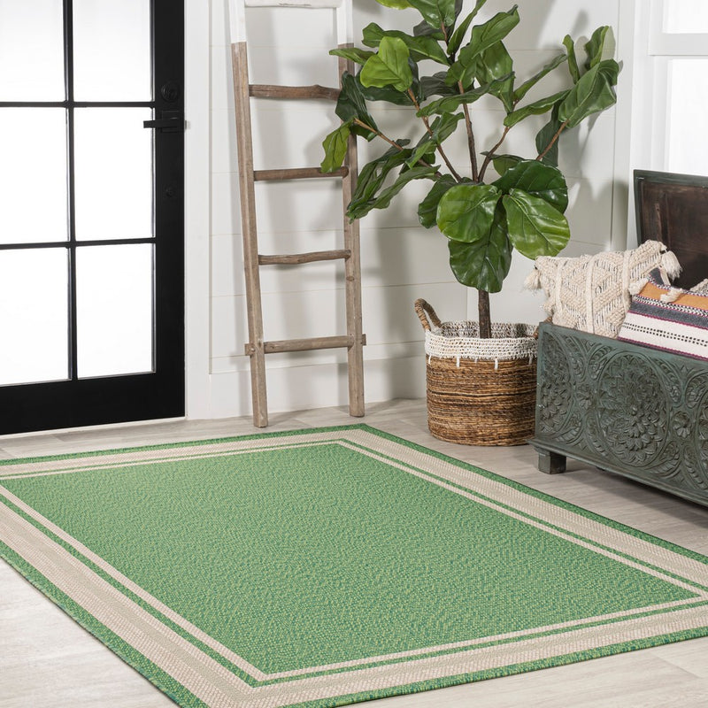 James Modern Border Stripe Indoor/outdoor Area Rug