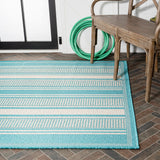 Haynes Modern Double Stripe Indoor/outdoor Area Rug