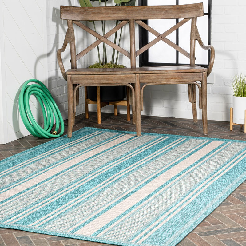 Haynes Modern Double Stripe Indoor/outdoor Area Rug