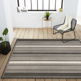 Haynes Modern Double Stripe Indoor/outdoor Area Rug