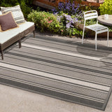 Haynes Modern Double Stripe Indoor/outdoor Area Rug