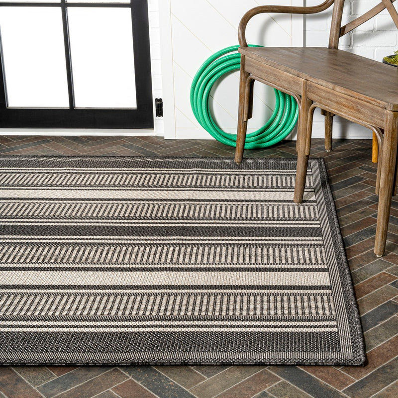 Haynes Modern Double Stripe Indoor/outdoor Area Rug