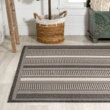 Haynes Modern Double Stripe Indoor/outdoor Area Rug