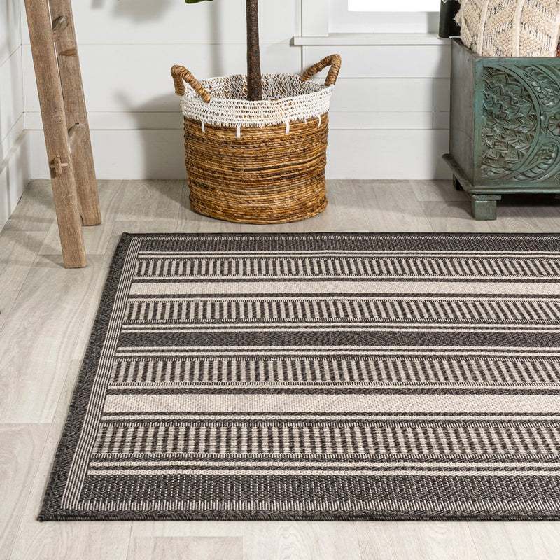 Haynes Modern Double Stripe Indoor/outdoor Area Rug