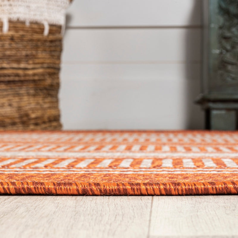 Haynes Modern Double Stripe Indoor/outdoor Area Rug