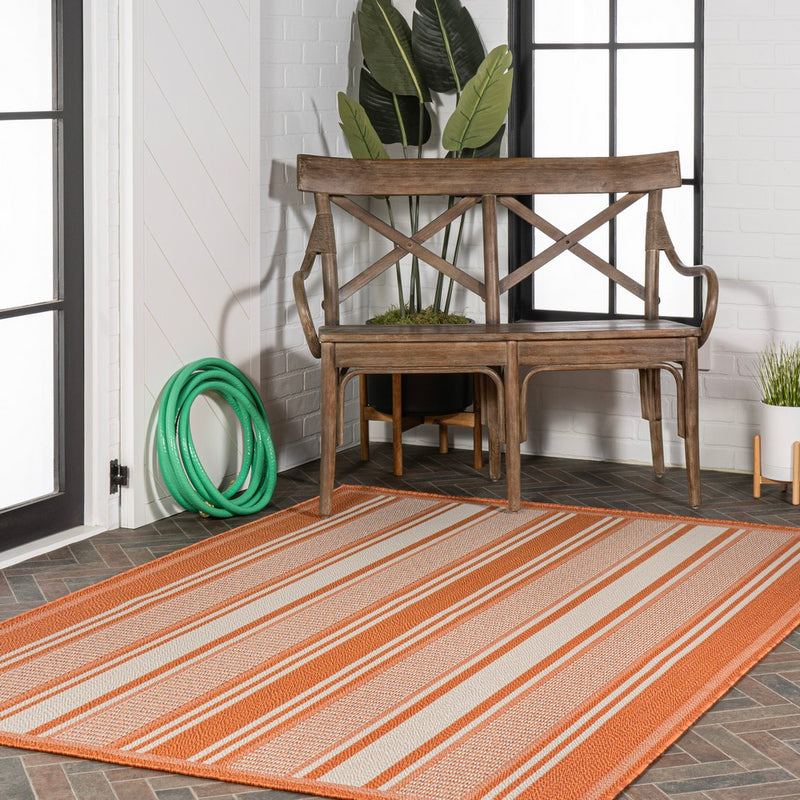 Haynes Modern Double Stripe Indoor/outdoor Area Rug