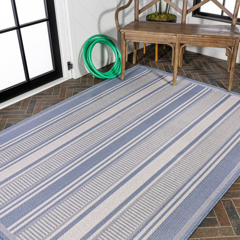 Haynes Modern Double Stripe Indoor/outdoor Area Rug
