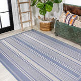 Haynes Modern Double Stripe Indoor/outdoor Area Rug