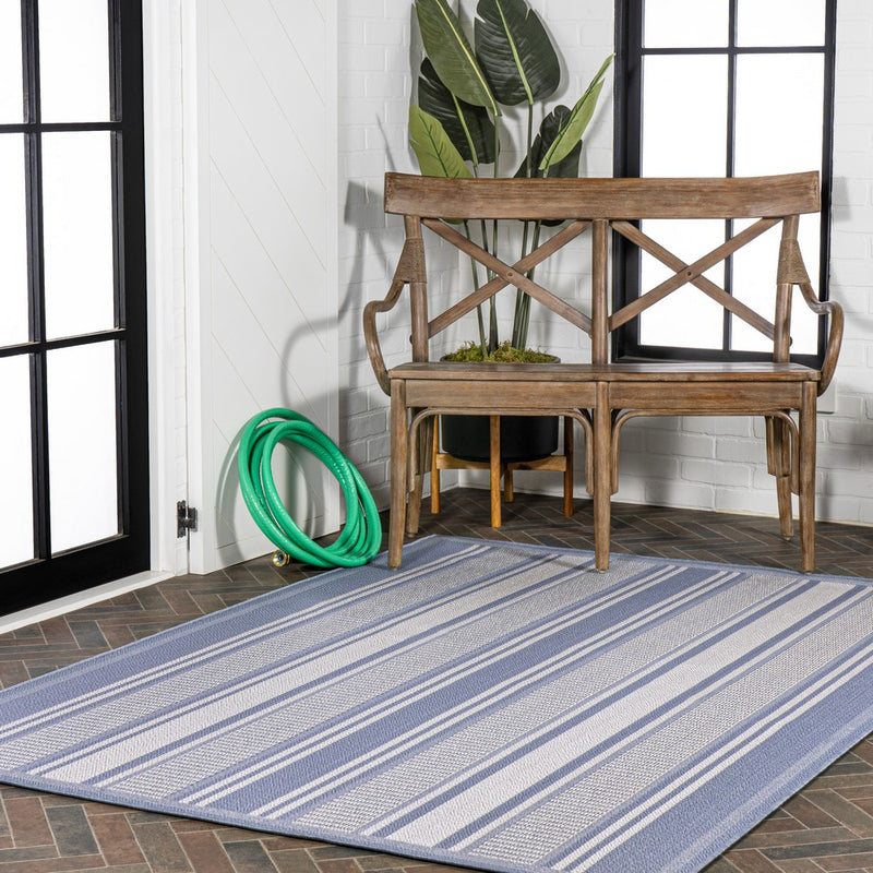 Haynes Modern Double Stripe Indoor/outdoor Area Rug