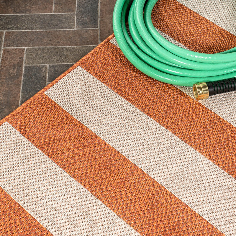 Negril Two-tone Wide Stripe Indoor/outdoor Area Rug
