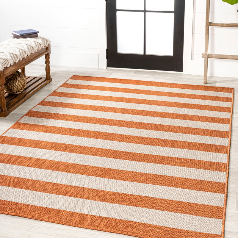 Negril Two-tone Wide Stripe Indoor/outdoor Area Rug