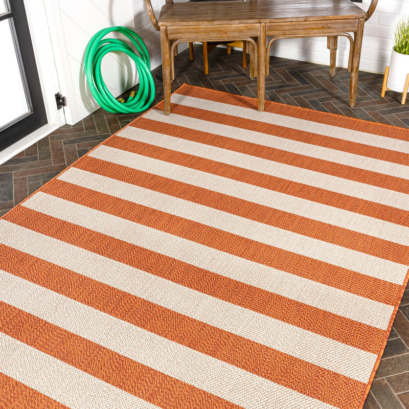 Negril Two-tone Wide Stripe Indoor/outdoor Area Rug