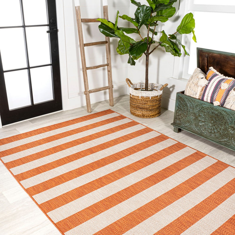 Negril Two-tone Wide Stripe Indoor/outdoor Area Rug