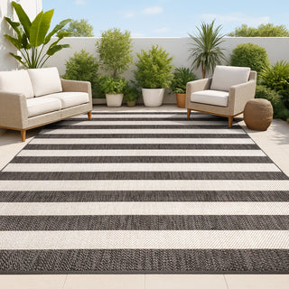 Negril Two-tone Wide Stripe Indoor/outdoor Area Rug