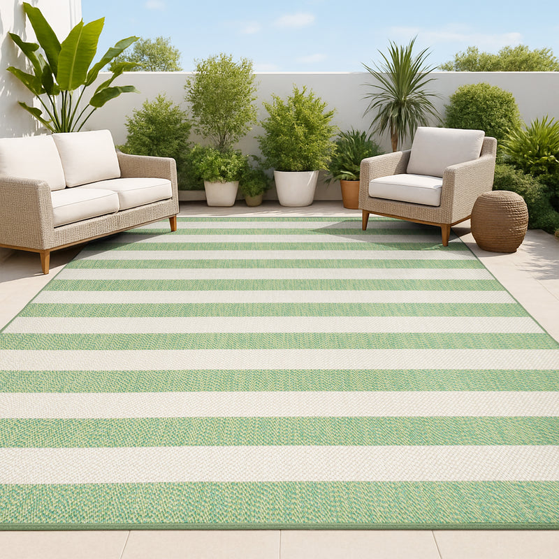 Negril Two-tone Wide Stripe Indoor/outdoor Area Rug